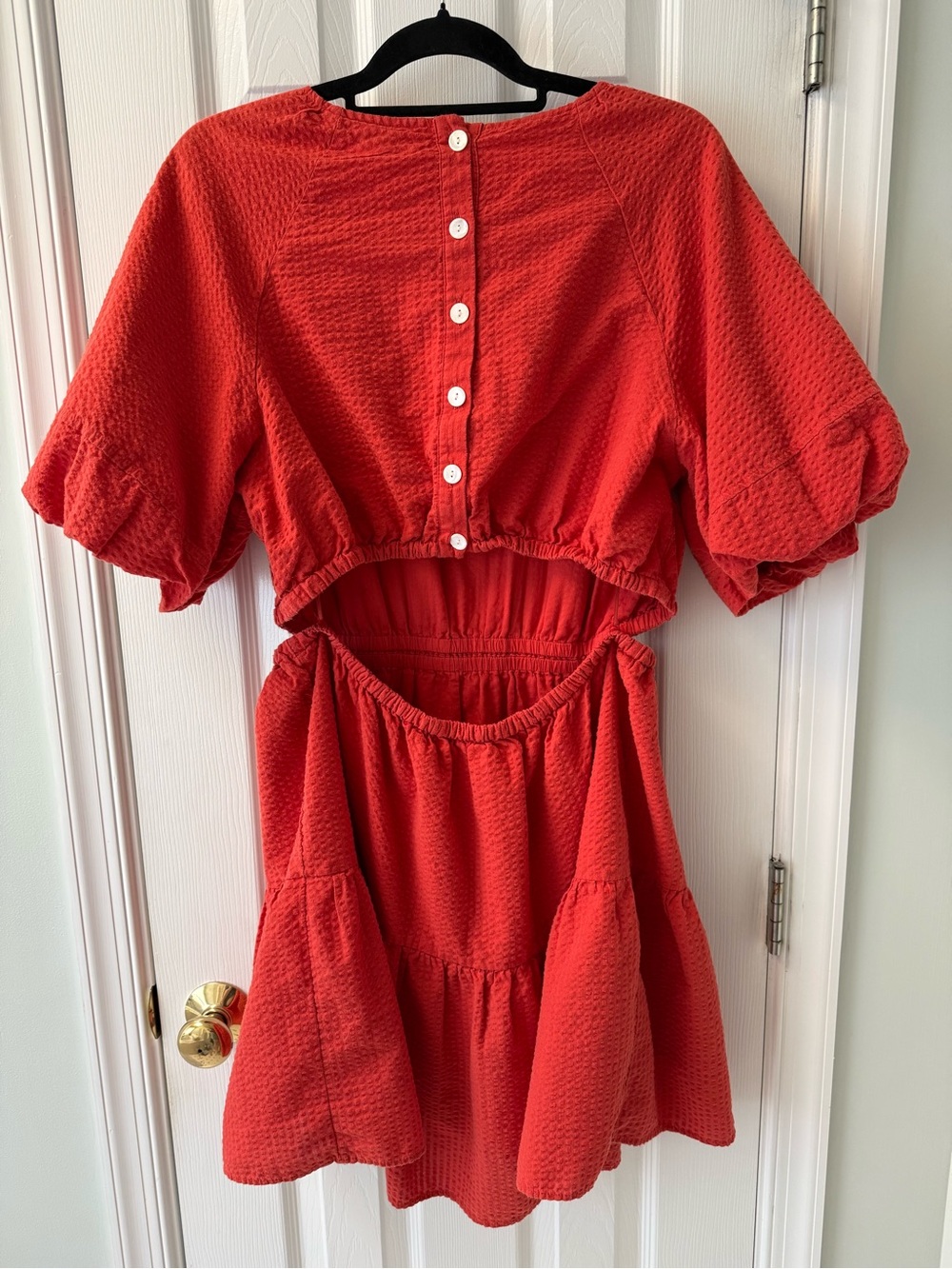 Madewell Rust Open Back Mini Dress Tiered Skirt XL - Picture 4 of 12